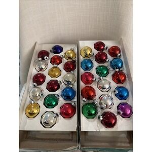 Vintage Trim A Home Glass Christmas Ornaments Lot of 32 Round‎ Balls K Mart 1.5"